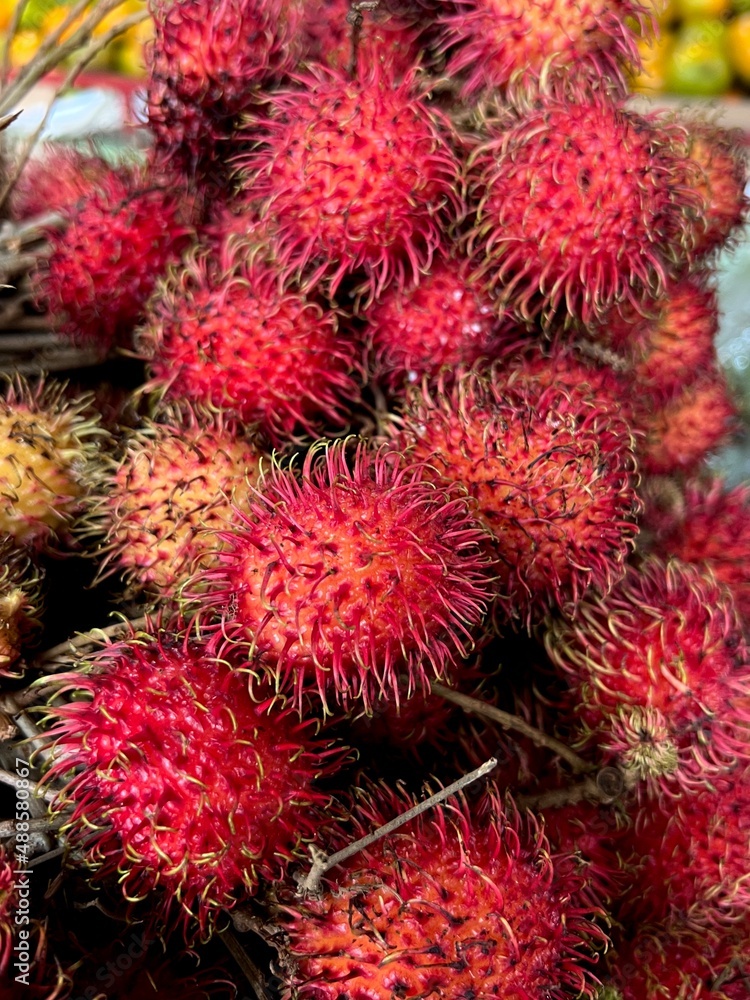 rambutan fruit in the market rambutan fruit in the market