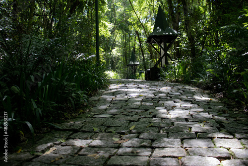 stone road that tells the story of joão and maria in Bosque do Alemão in Curitiba Paraná
 photo