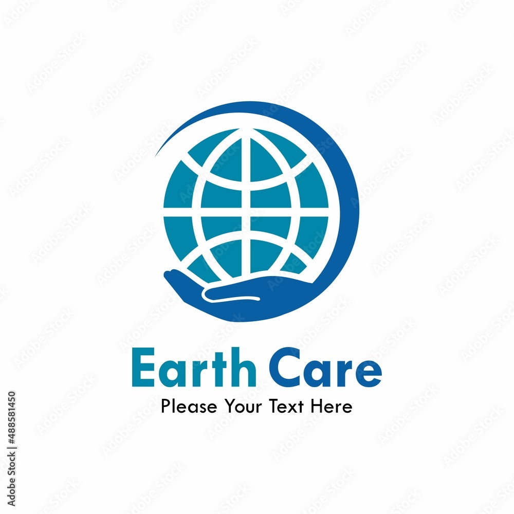 Earth care design logo template illustration. Earth care design logo template illustration.