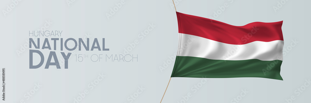 Hungary national day vector banner, greeting card. Hungary national day vector banner, greeting card.
