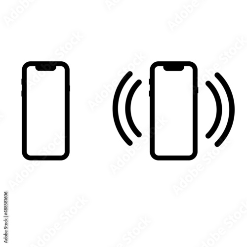Smartphone or mobile ringing or vibrating flat vector icon Smartphone icon vector design template
