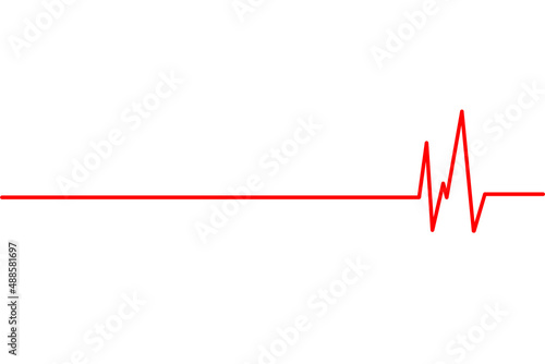 Red heartbeat icon. Heartbeat line. Pulse trace. Vector illustration.