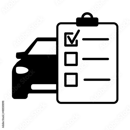 Car service list icon. Tick sign.  Vector illustration. check list.