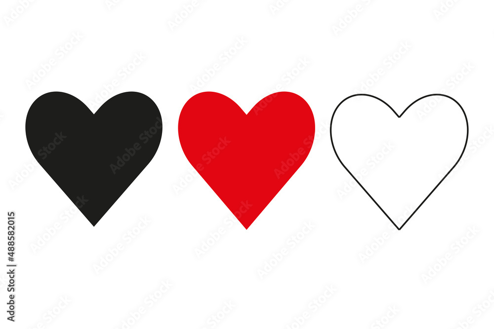 Collection  heart symbol love  icon vector.  Mini set. vector illustration .