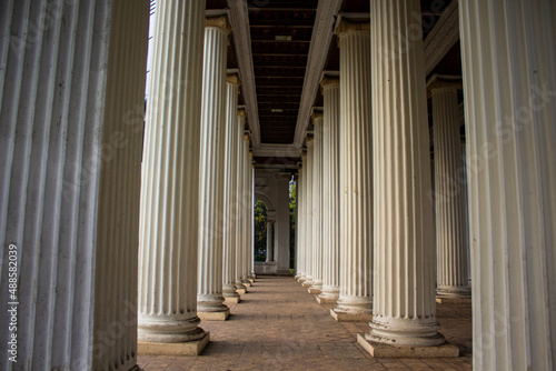 strong Italian white pillar of building