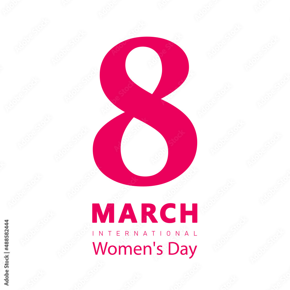 8th march. International Women's Day lettering. Vector illustration. Isolated on white background 8th march. International Women's Day lettering. Vector illustration. Isolated on white background