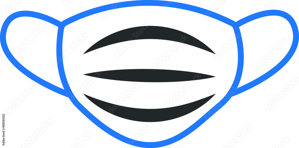 Obraz premium Facemask blue line icon vector 
