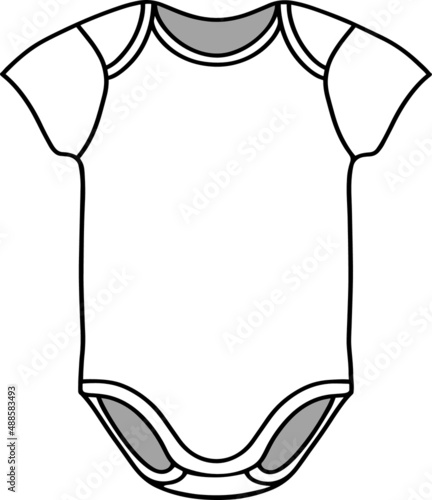 Vector realistic sketch transparent empty baby body template, mockup isolated on transparent background. Children's bodysuit, children's shirt, overalls. Accessories, baby stuff for newborns.Simple 