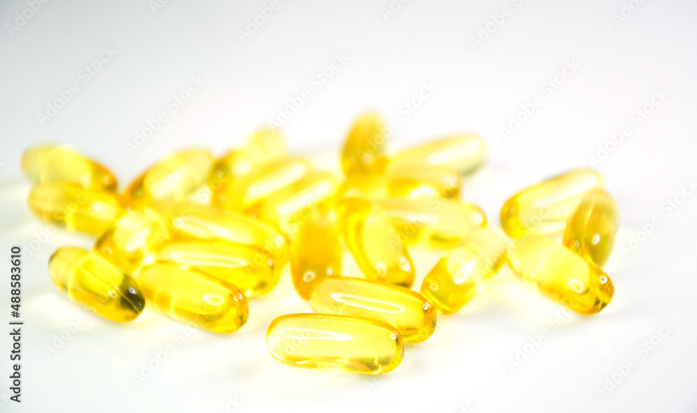 Omega 3 vitamins and vitamin d capsules isolated Omega 3 vitamins and vitamin d capsules isolated