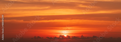 Beautiful sunset sky over the sea.Cover banner concept background.
