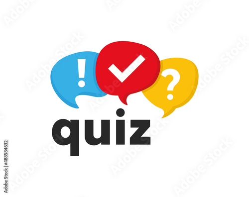 Quiz logo with speech bubble icon
