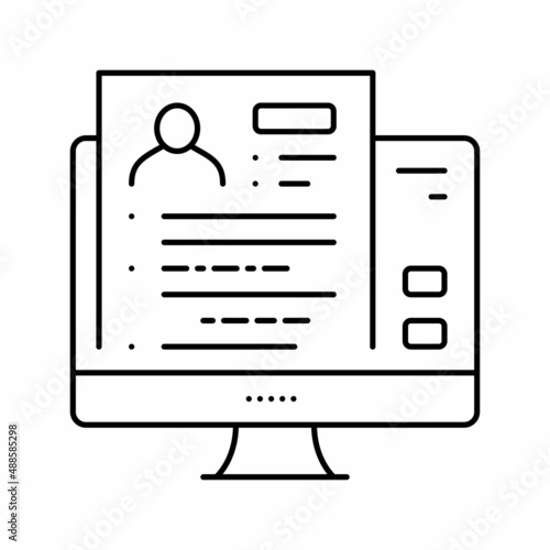 apply online adoption line icon vector illustration