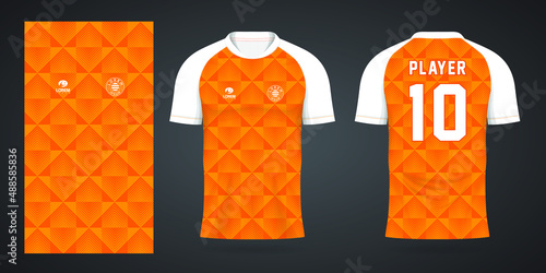 orange sports shirt jersey design template