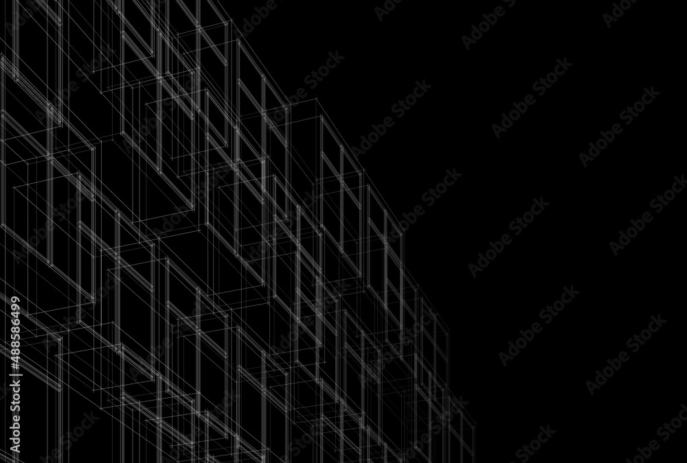 Modern architecture building 3d illustration Modern architecture building 3d illustration