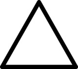 細い線の黒い三角形マーク