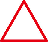 細い線の赤い三角形マーク