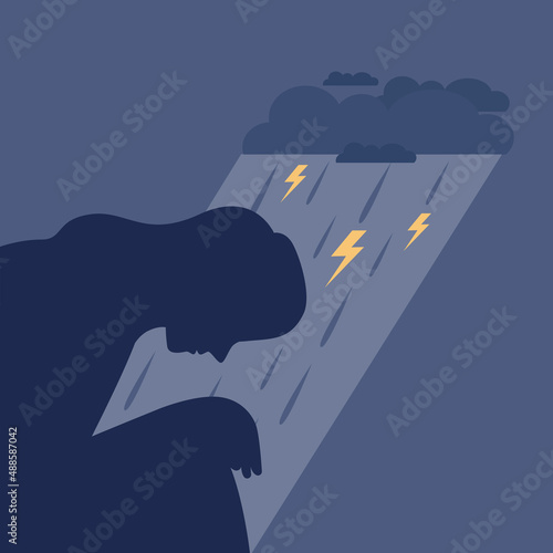 Depression concept. Mental disorder, feeling of despair and helplessness