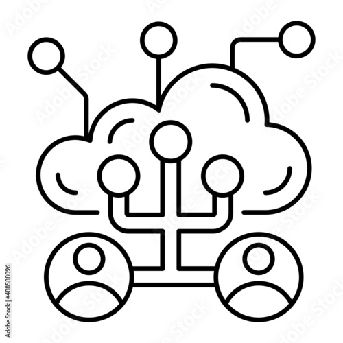 virtualization enabled users Concept Multicloud Vector Icon Design, Cloud computing Symbol, Client server model Sign, Web Hosting and Edge device stock illustration