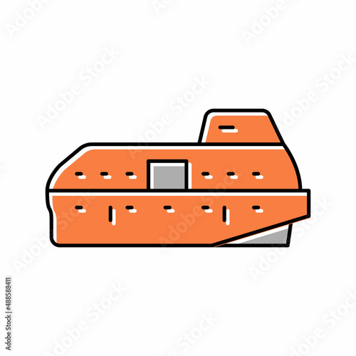 lifeboat boat color icon vector illustration