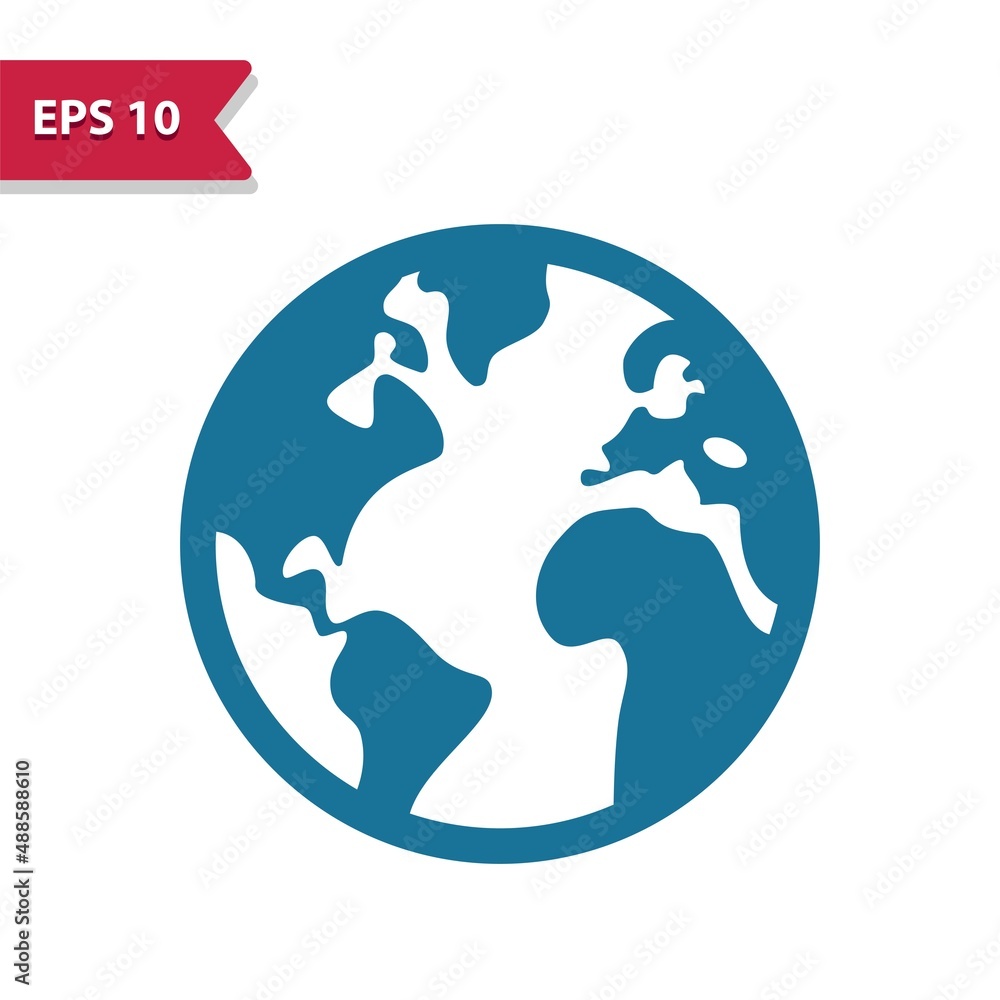 Earth Icon. Globe, Map, Planet