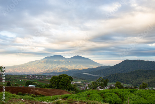 beautiful view of farmland in a tropical village