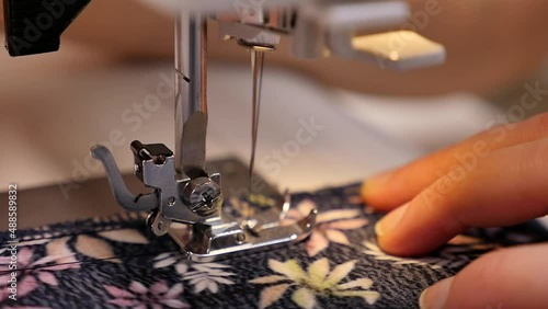 sewing machine close-up needle thread