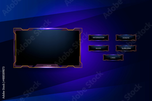 Twitch overlay gamer and streamer  border