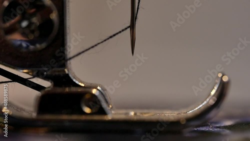 sewing machine close-up needle thread