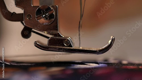 sewing machine close-up needle thread