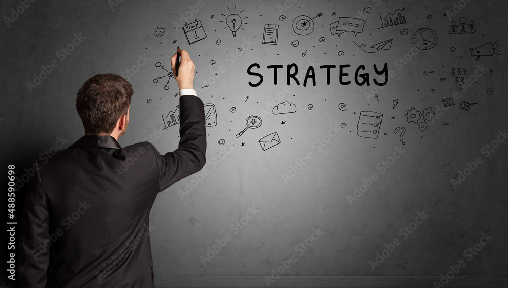 businessman drawing a creative idea sketch businessman drawing a creative idea sketch