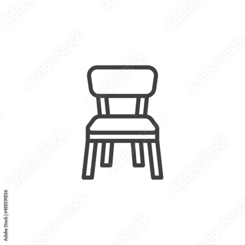 Wooden chair line icon