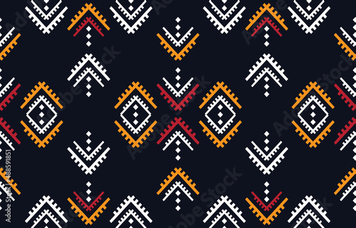 Ethnic abstract fabric. Seamless pattern in tribal, African wax print kitenge floral motifs vector. Aztec geometric art ornament.Design for carpet, wallpaper, clothing, wrapping, fabric, cover, dress