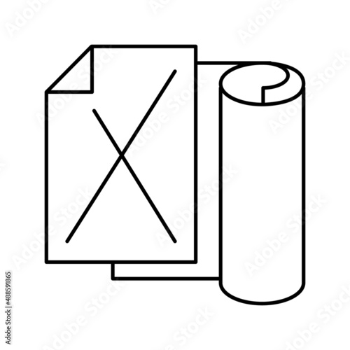 kraft paper list line icon vector illustration