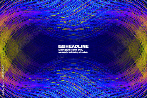 Color wavy flowing lines have a technical spatial vector background