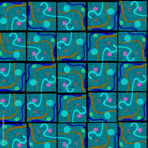 the pattern is an abstraction made in blue shades