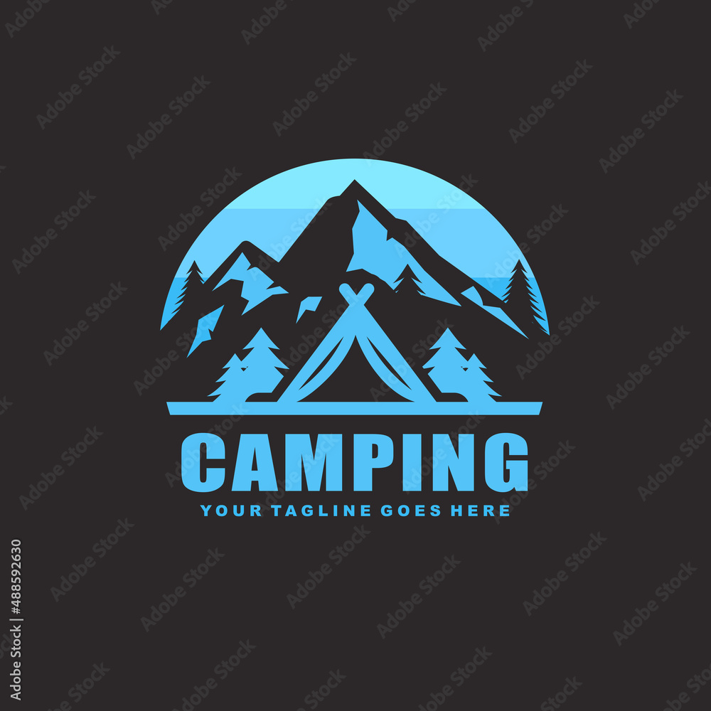Camping logo design vector illustration