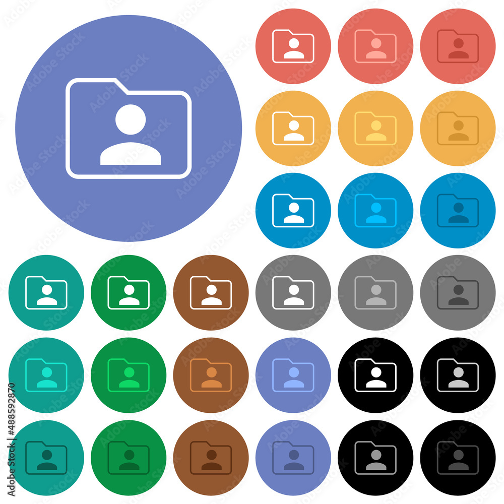 Folder owner round flat multi colored icons Folder owner round flat multi colored icons