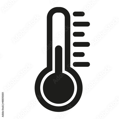 Thermometer flat design icon on white background. Celsius and Fahrenheit. vector illustration