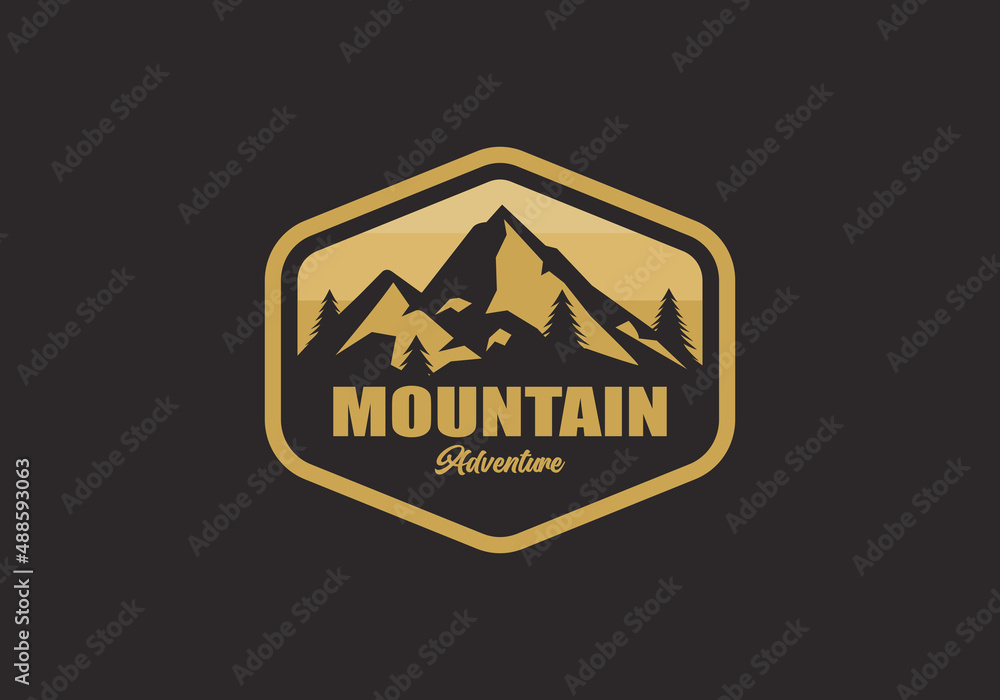 Obraz premium Mountain adventure logo design vector illustration