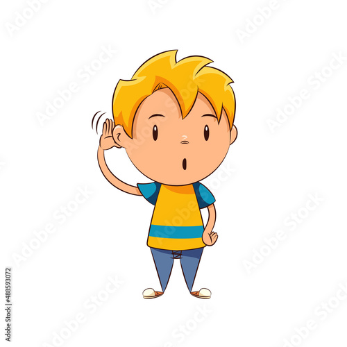 Kid listening gesture