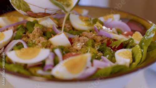 Salad dressing. Healthy dinner