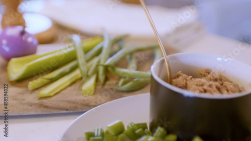 Vegetables for salad on the table