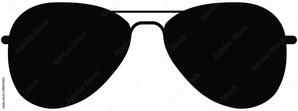 black sunglasses icon on white background Stock Illustration | Adobe Stock