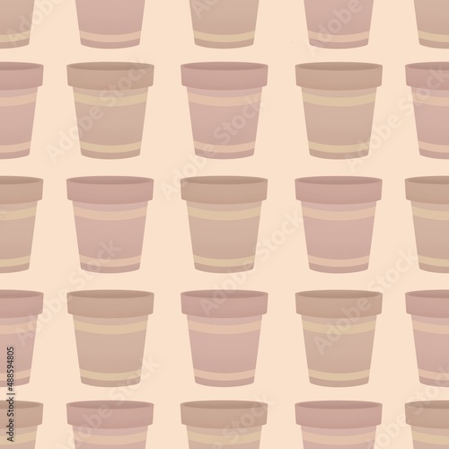 cute spring gardening pattern for kids - flower pot 