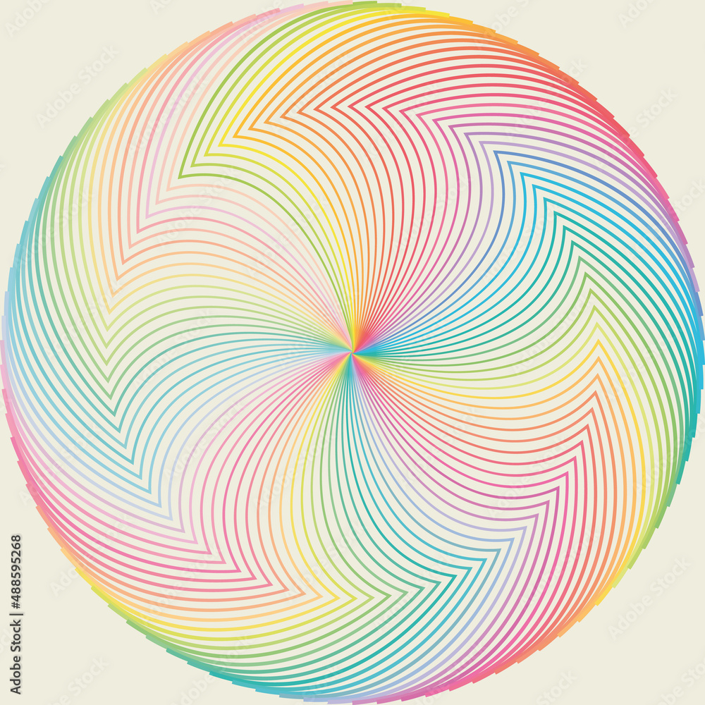 Spectral Line Pattern Vector illustration drawing of Spectral multicolored lines in circle ...