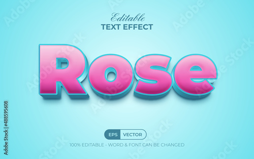 Rose text effect style. Editable text effect.