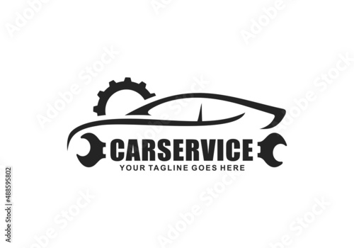 Car service logo design vector illustration. Car repair logo