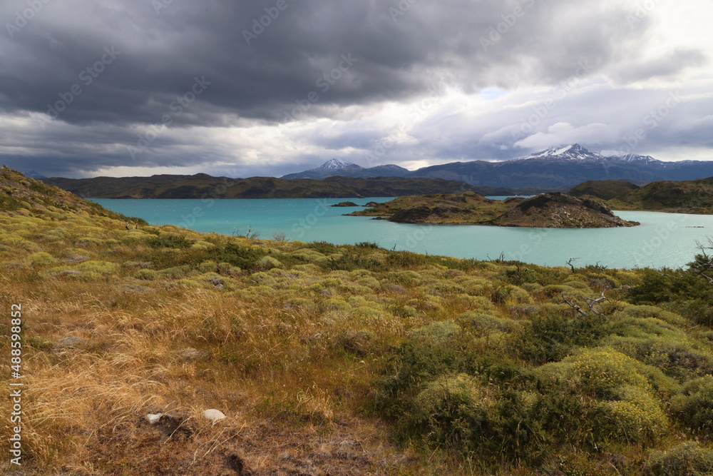 View over the lake Sarmiento de Gamboa, Chile