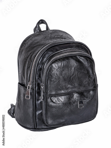 black backpack isolated on white