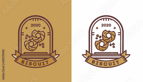 biscuit logo design, modern vintage pastries for cafe logo, suitable for food and beverage business
